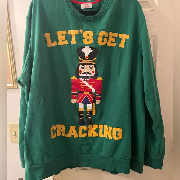 Holiday Time Green Sweatshirt with Nutcracker Design - Picture 1 of 7